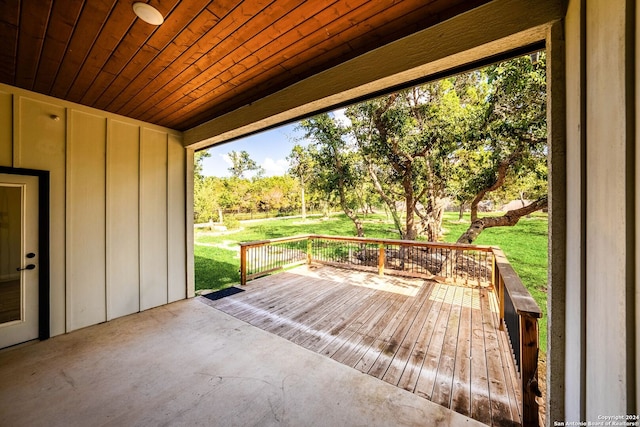 view of patio featuring a wooden deck