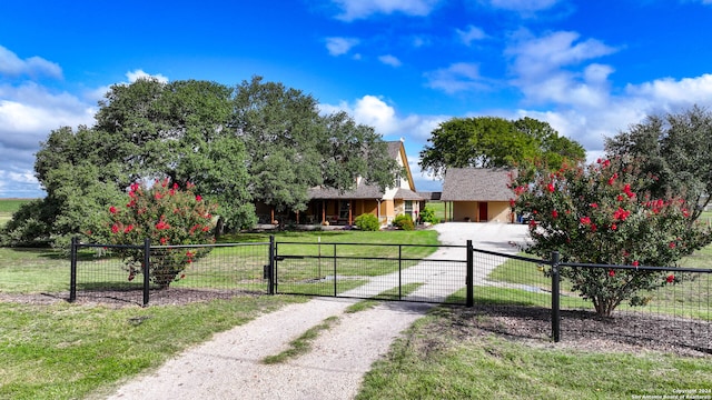 exterior space with a front lawn