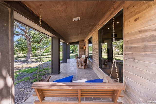 view of patio with a porch