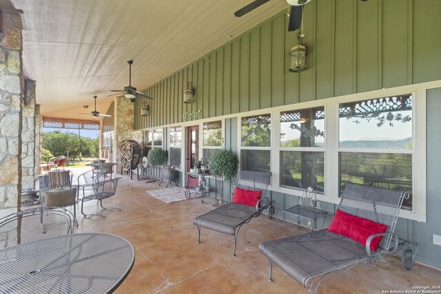 view of patio / terrace with ceiling fan