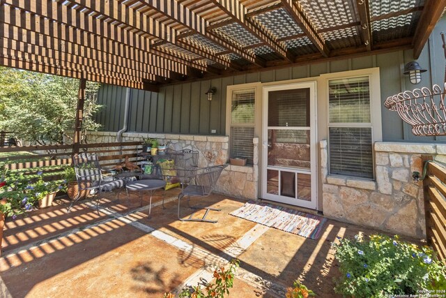 view of patio with a pergola