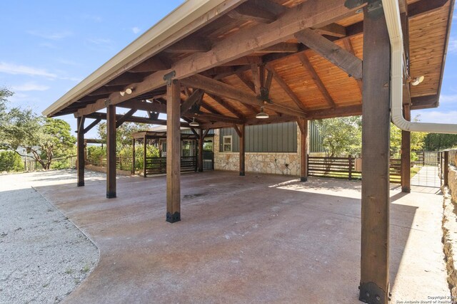 exterior space with an outbuilding