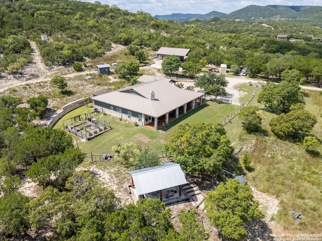 aerial view featuring a mountain view