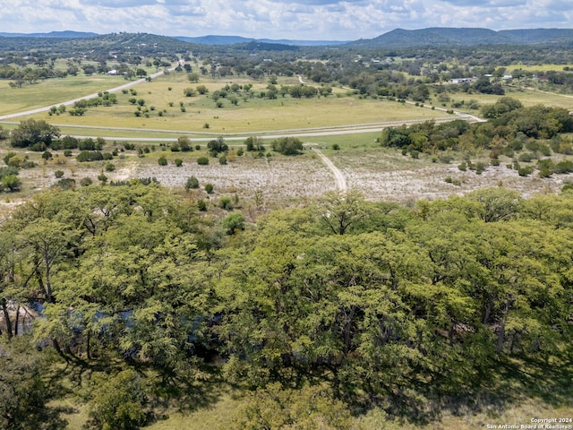 drone / aerial view with a mountain view