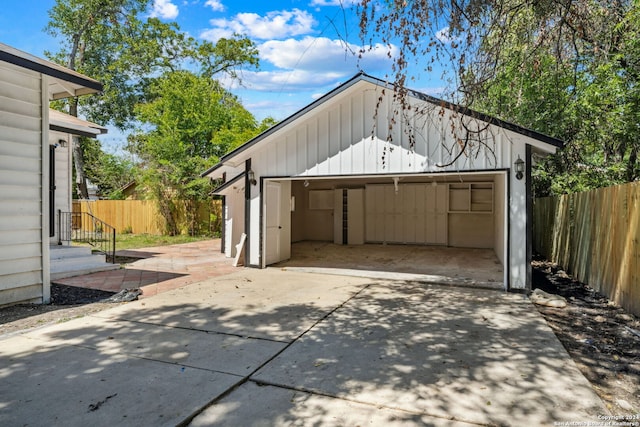 view of garage