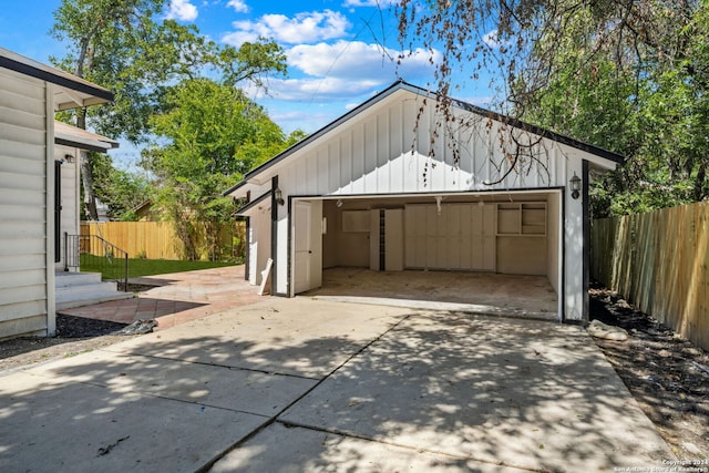 view of garage