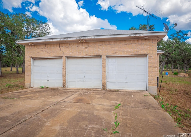 view of garage