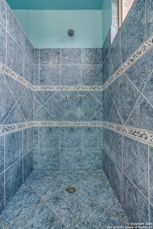 bathroom with tiled shower