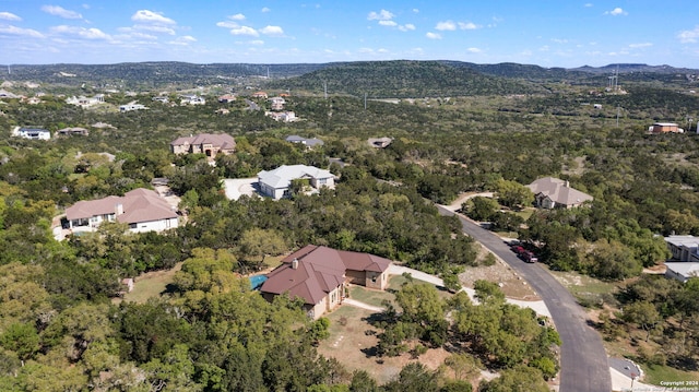 aerial view with a mountain view