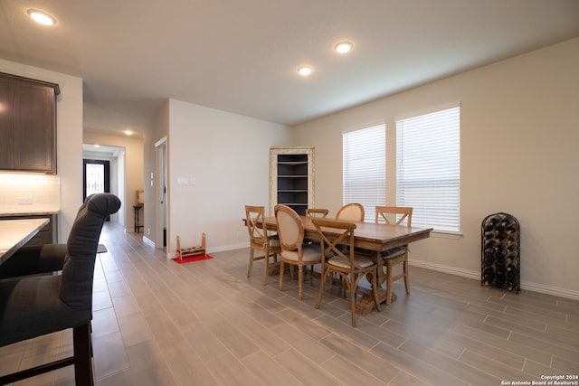 dining room featuring light wood-type flooring