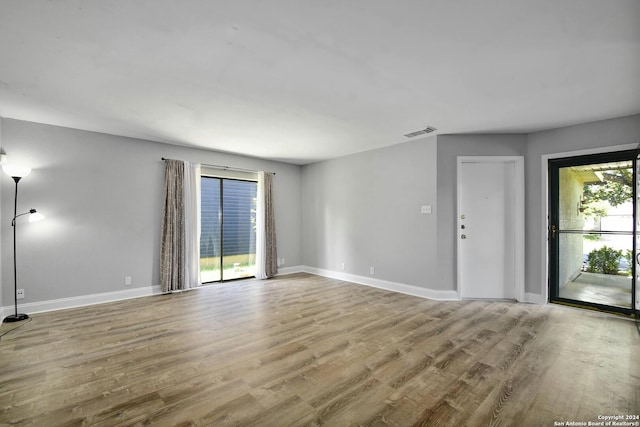 interior space with light hardwood / wood-style flooring