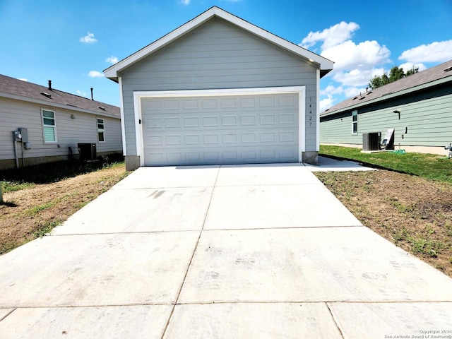 garage with central AC unit