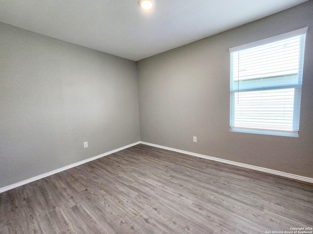 unfurnished room featuring wood-type flooring and plenty of natural light