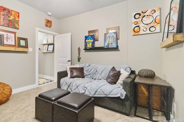 living room with carpet floors