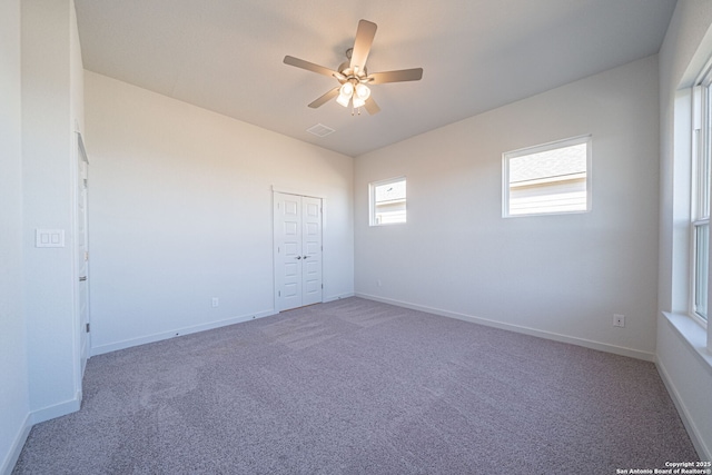 10280 Bartenheim Dr, Schertz, TX 78154 - carpeted empty room featuring a ceiling fan and baseboards