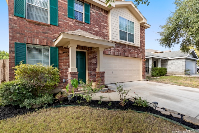 view of front of house with a garage