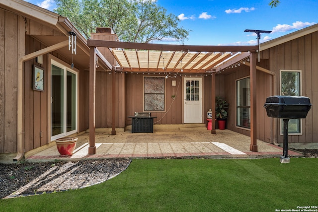 view of patio / terrace with a pergola