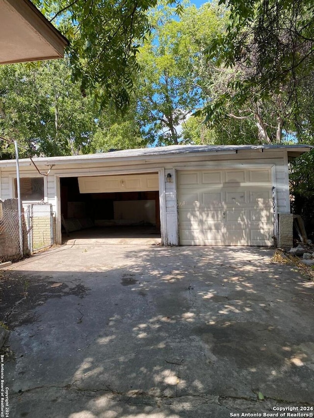 view of garage