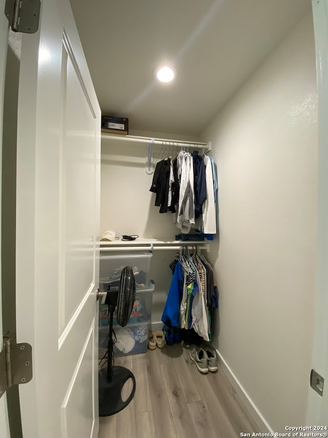 spacious closet featuring wood-type flooring