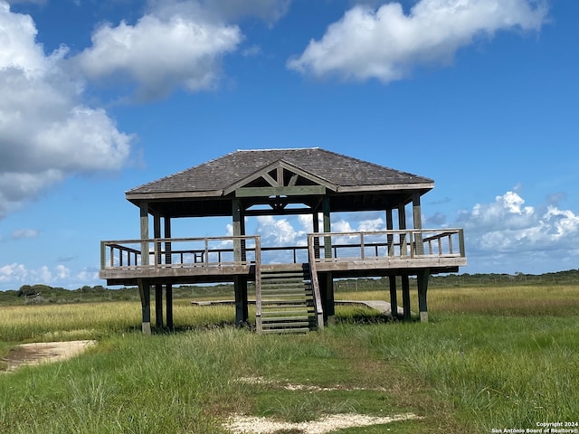 view of dock with a gazebo