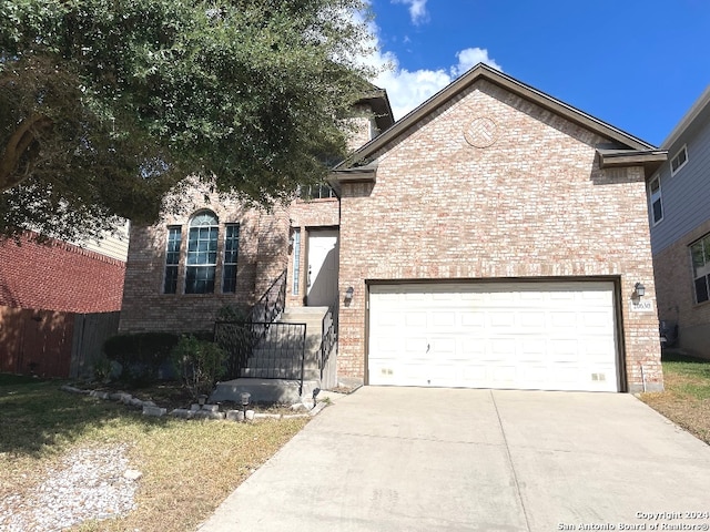 view of property featuring a garage