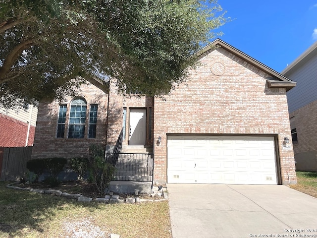 view of property featuring a garage