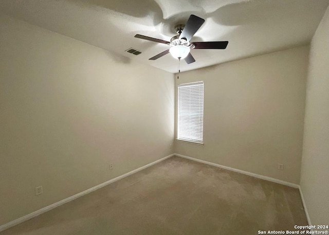 20630 Cliff Park, San Antonio, TX 78258 - carpeted spare room featuring baseboards, a ceiling fan, and visible vents