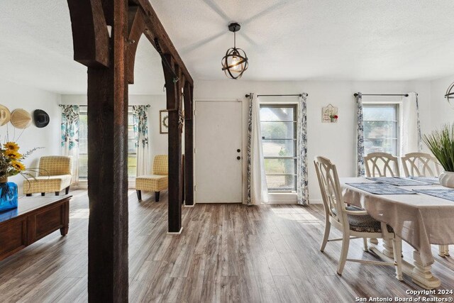 foyer featuring a wealth of natural light and light wood-type flooring