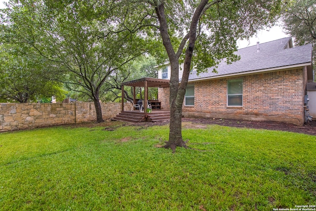 view of yard with a gazebo