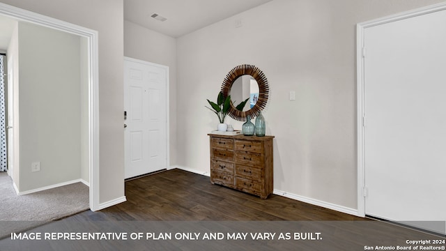 foyer with dark wood-type flooring