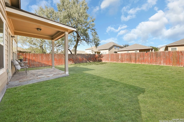 view of yard with a patio area