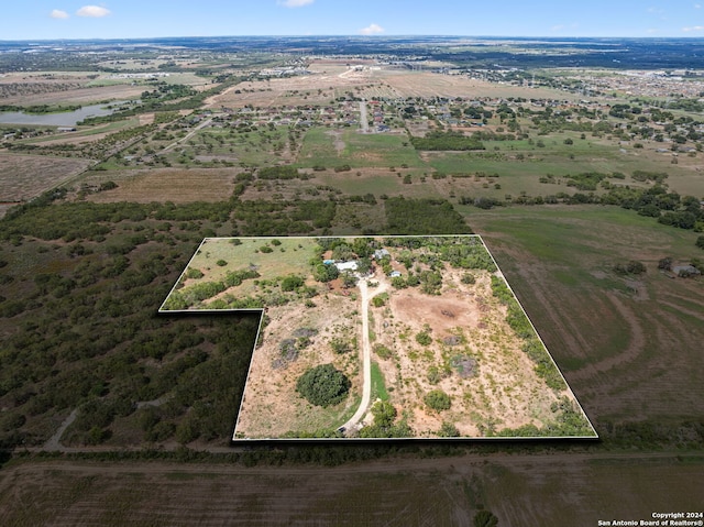 bird's eye view with a rural view