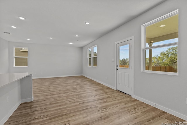 entryway with light wood-type flooring