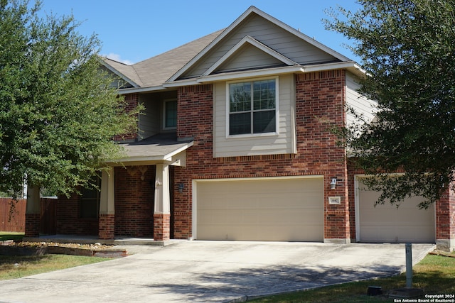 view of front facade with a garage