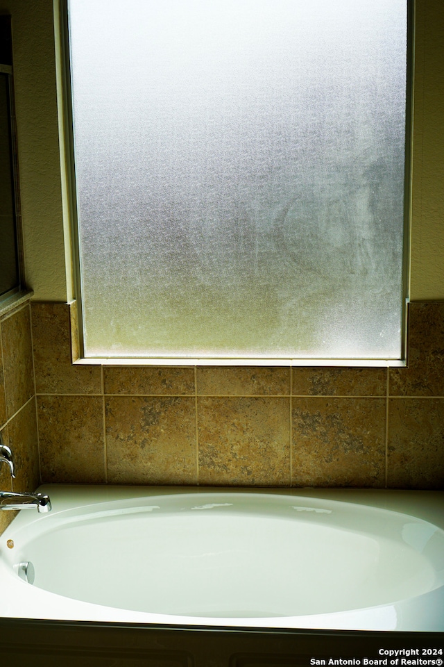 bathroom featuring a washtub