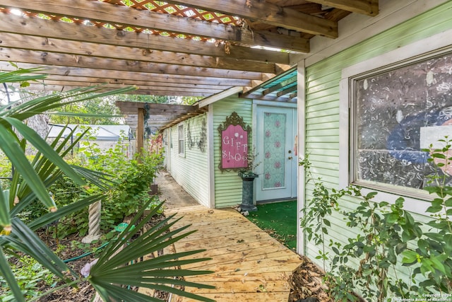 view of patio with a pergola