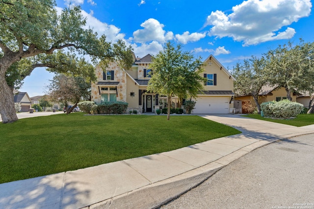 view of front facade with a front yard