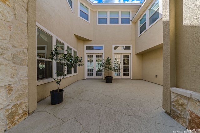 view of patio / terrace featuring french doors