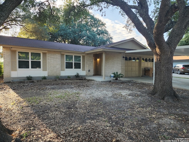 view of single story home