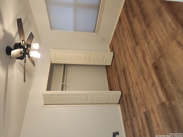 unfurnished room with hardwood / wood-style flooring