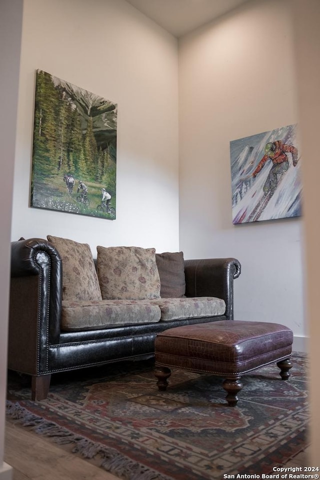 living room with wood-type flooring