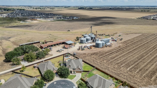 drone / aerial view with a rural view