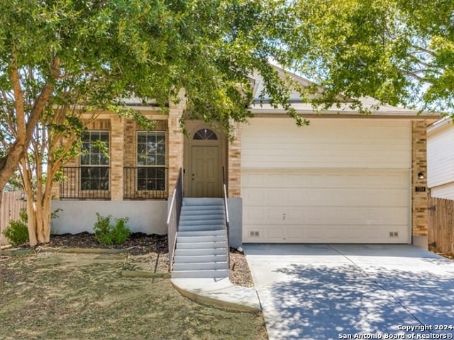 view of front of house with a garage