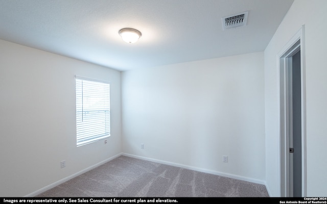 spare room featuring a textured ceiling and carpet