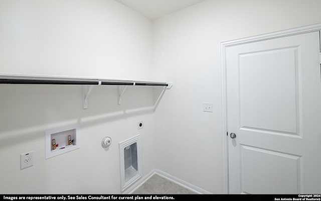 washroom featuring washer hookup, hookup for a gas dryer, and hookup for an electric dryer