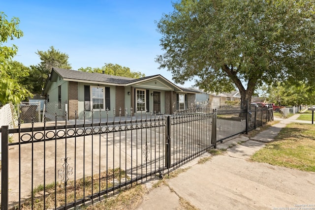 view of single story home