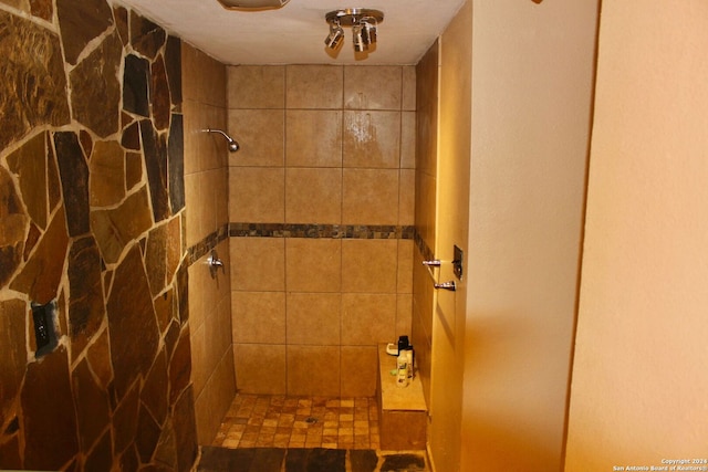 bathroom with tiled shower