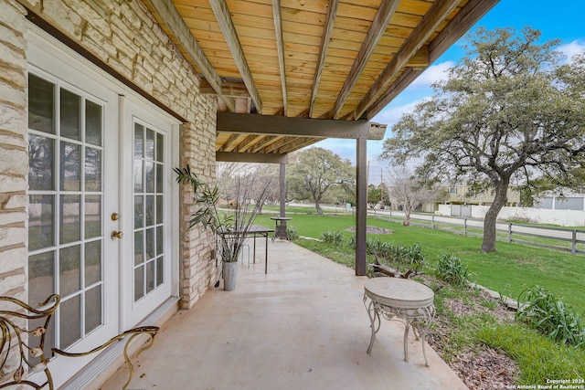 view of patio with french doors