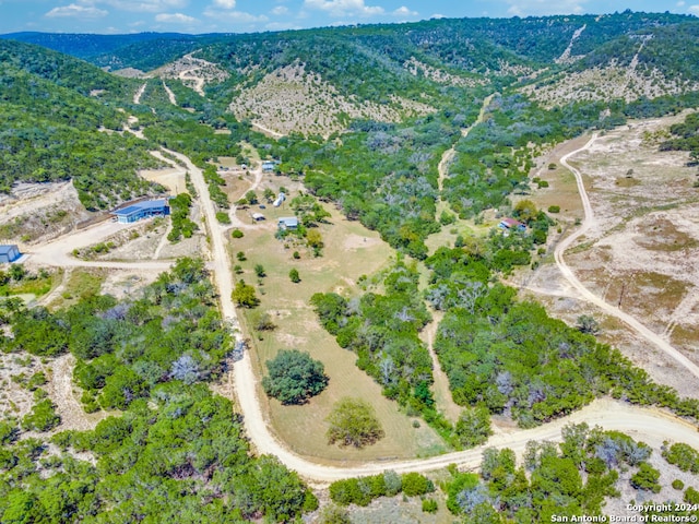 bird's eye view with a mountain view