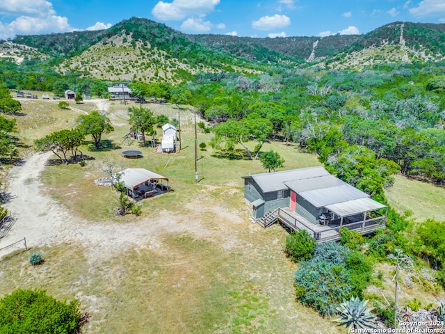 drone / aerial view with a mountain view